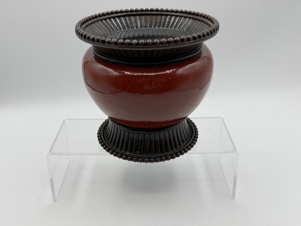 Vintage PartyLite Moroccan Spice Pillar Candle Holder 5" tall x 5 1/2" pre-owned - Picture 1 of 5